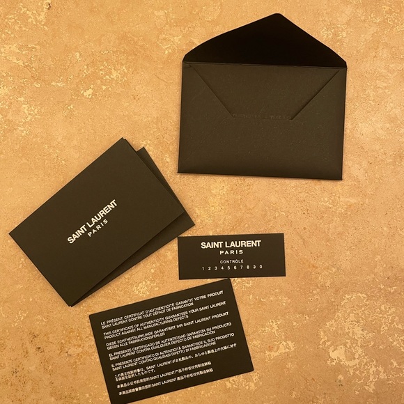 Saint Laurent Quilted Black Wallet with Silver YSL Emblem - Picture 8 of 8